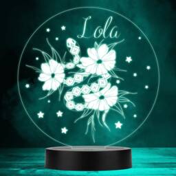Floral Decorative Snake Colour Changing Personalised Gift Led Lamp Night Light - Bedroom - thumbnail 1