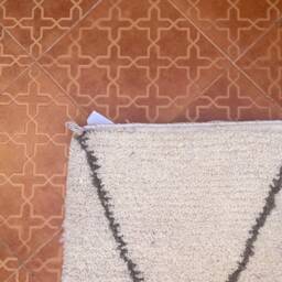 Handmade White Wool Berber Rug Tribal Boho Diamond Rug - Custom Size - thumbnail 2