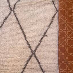 Handmade White Wool Berber Rug Tribal Boho Diamond Rug - Custom Size - thumbnail 4