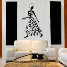 African Woman Wall Decal - Vinyl Art Sticker Custom Home Decor