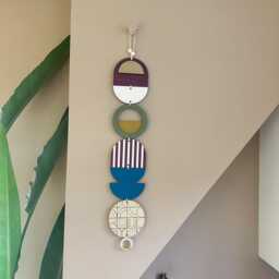 Gold & Purple Wall Art - Geometric Hanging Modern Bauhaus Decor - thumbnail 4