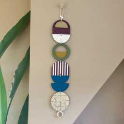Gold & Purple Wall Art - Geometric Hanging Modern Bauhaus Decor