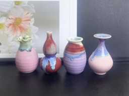 Unique Miniature Vase Desk Decor Gifts For Mom, Cute Mini Mommy Pot Handmade Tiny Pottery, Keepsake Small Flower Gift Her - thumbnail 1