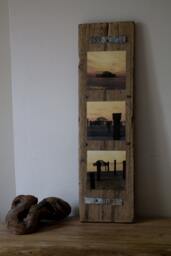 Brighton Pier Photo - Wabi Sabi Wood Home Decor Reclaimed Frame Industrial Chic One Of A Kind Wall Art - thumbnail 1