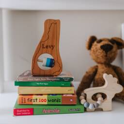 New Hampshire State Baby Rattle Modern Wooden Toy - thumbnail 2
