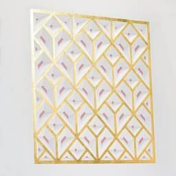 Minimalist Wall Art Simplicity & Elegance Golden Stripes Sculpture - thumbnail 2