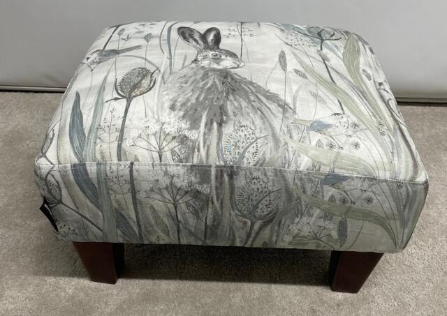 Sanderson Dune Hares Footstool Handmade Upholstered Footstool Pouffe - image 1