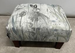 Sanderson Dune Hares Footstool Handmade Upholstered Footstool Pouffe - thumbnail 1