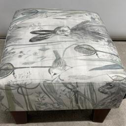 Sanderson Dune Hares Footstool Handmade Upholstered Footstool Pouffe - thumbnail 4