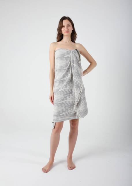Gray Marrakesh Lightweight Beach Towel, Turkish Cotton Blanket, Sand Free Cover Up, Sarong, Travel Towel - image 1