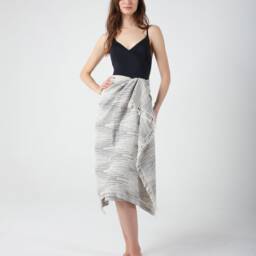 Gray Marrakesh Lightweight Beach Towel, Turkish Cotton Blanket, Sand Free Cover Up, Sarong, Travel Towel - thumbnail 3
