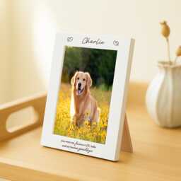 Pet Memorial Frame, Personalised Dog Loss Photo Engraved With Pets Name - thumbnail 1