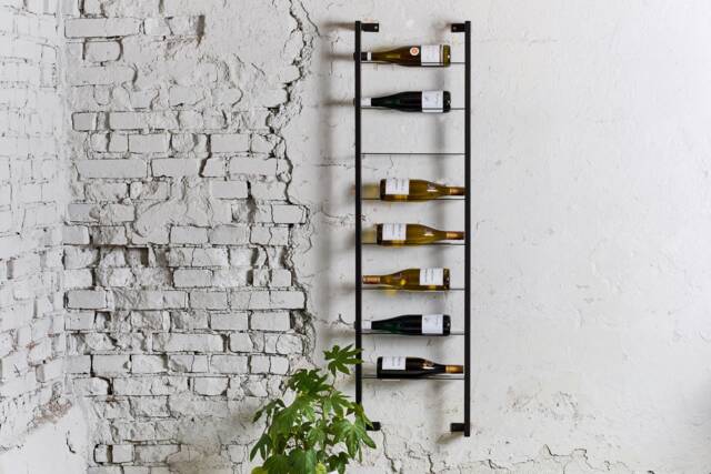 Metal Wine Display Rack Wall Mounted - Cellar Storage Accessory Handcrafted Bottle Holder - image 1