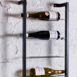 Metal Wine Display Rack Wall Mounted - Cellar Storage Accessory Handcrafted Bottle Holder - thumbnail 4