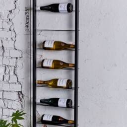 Metal Wine Display Rack Wall Mounted - Cellar Storage Accessory Handcrafted Bottle Holder - thumbnail 2