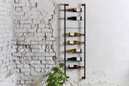 Metal Wine Display Rack Wall Mounted - Cellar Storage Accessory Handcrafted Bottle Holder - thumbnail 1