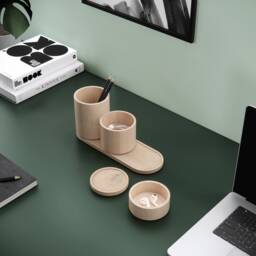 Stack Organizer Set Minimalist Desk Storage Solid Beech Wood Jewelry & Make Up Organizer Office - thumbnail 3