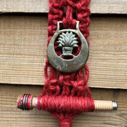 Unique Macrame, Horse Brass, Weaving Pirn Wall Hanging - Handmade - thumbnail 4