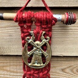 Unique Macrame, Horse Brass, Weaving Pirn Wall Hanging - Handmade - thumbnail 3