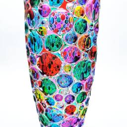 Vase Bubbly Pink - Bohemian Crystal, Hand-Painted, Venetian Style - thumbnail 2