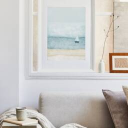 Neutral Wall Art Gallery Set Of 5, Coastal Gallery, Beige Blue Beach Abstract Modern Decor, Digital Download - thumbnail 2
