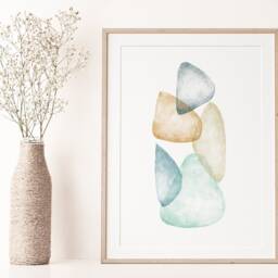 Neutral Wall Art Gallery Set Of 5, Coastal Gallery, Beige Blue Beach Abstract Modern Decor, Digital Download - thumbnail 3