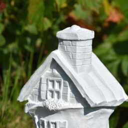 White Boot Fairy House Garden Statue Handmade Concrete Gnome Home - thumbnail 4
