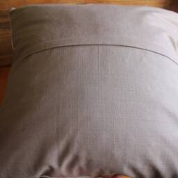 50cm - 20Inch Vintage Kilim Patchwork Cushion Cover Handwoven - Modern Assembly White Cream Grey Checks - thumbnail 4