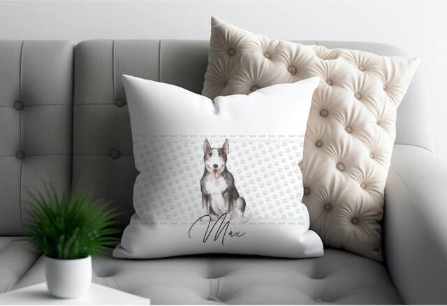 Personalized Bull Terrier Pillow Dog Lover Gift, Home Decor - image 1
