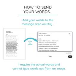 Use Your Own Words Personalised Poem Print Anniversary Gift Framing Floral Wall Decor Handmade Custom Made Wedding Remembrance - thumbnail 3