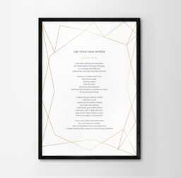 Use Your Own Words Personalised Poem Print Anniversary Gift Framing Floral Wall Decor Handmade Custom Made Wedding Remembrance