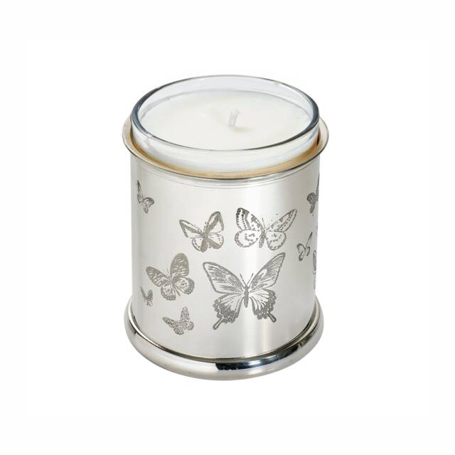 Butterfly Pewter Candle Votive, Handcrafted Wentworth Tealight Holder, Elegant Home Decor - image 1