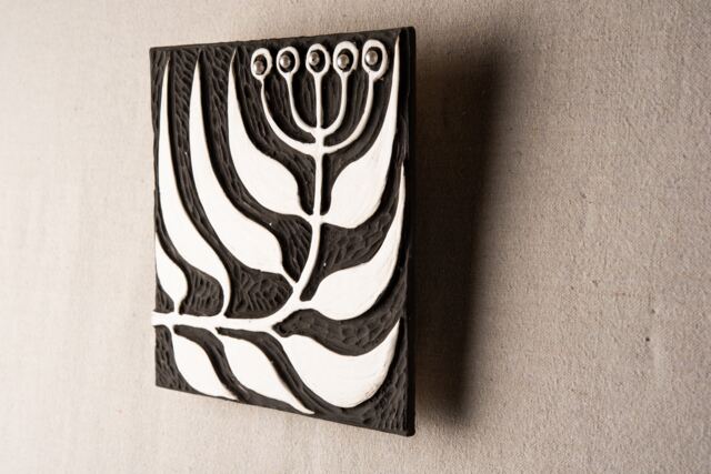 Handmade Ceramic Wall Art Tile, Floral Art, 8 Inch Square - image 1
