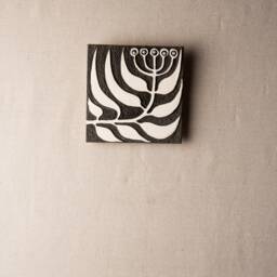 Handmade Ceramic Wall Art Tile, Floral Art, 8 Inch Square - thumbnail 2