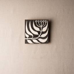 Handmade Ceramic Wall Art Tile, Floral Art, 8 Inch Square - thumbnail 3