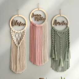 Personalized Name Sign Macrame Wall Hanging For Boho Decor V94