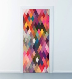 Abstract Shapes Wall Decal, Modern Door Sticker, Decor, Style Mural, Cover, Wrap - thumbnail 1