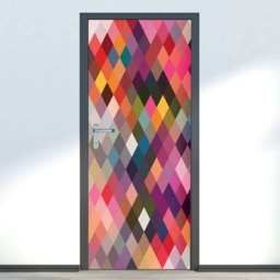 Abstract Shapes Wall Decal, Modern Door Sticker, Decor, Style Mural, Cover, Wrap - thumbnail 2