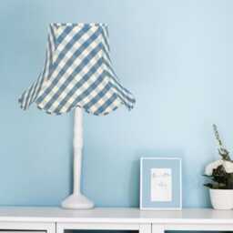 Cornflour Blue Gingham Check Lampshade Handmade For Table & Floor Standard Lamps Shades, Wall Light Fixtures, Ceiling Pendants - thumbnail 3