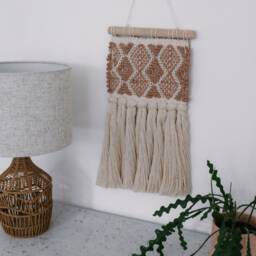 Antique Peach & White Woven Wall Hanging - Classic Collection