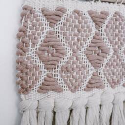 Antique Peach & White Woven Wall Hanging - Classic Collection - thumbnail 3
