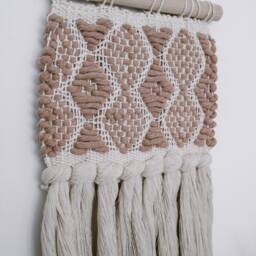 Antique Peach & White Woven Wall Hanging - Classic Collection - thumbnail 2