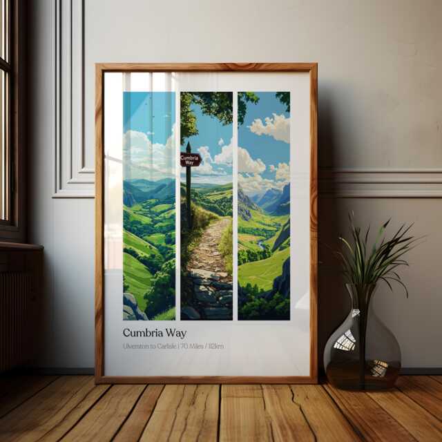 Cumbria Way Poster Lake District Landscape Art Print - image 1