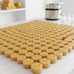 Pack Of 36 Usa Beeswax Tealight Candles, Pure Natural Yellow Tea Lights, Handcrafted Wedding Event Party Prayer Decor, Bulk Three Dozen Set - thumbnail 3