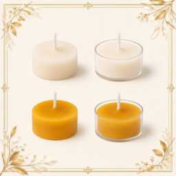 Pack Of 36 Usa Beeswax Tealight Candles, Pure Natural Yellow Tea Lights, Handcrafted Wedding Event Party Prayer Decor, Bulk Three Dozen Set - thumbnail 4