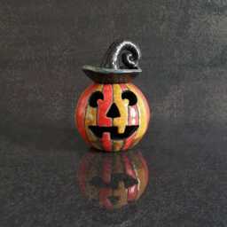 Raku Halloween Jack-O'-Lantern - Ceramic Pumpkin Candle Holder & Oil Burner Handmade Pottery Decoration Custom Colors - thumbnail 2