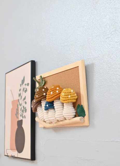 Mushroom Family Macrame Wall Art Custom Boho Home Decor - image 1