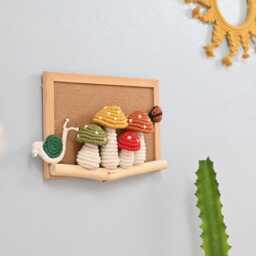 Mushroom Family Macrame Wall Art Custom Boho Home Decor - thumbnail 3