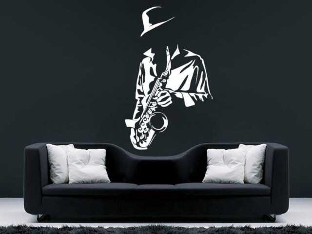 Saxophonist Wall Sticker - Jazz Saxophone Decal For Music Lovers Unique Art Decor - image 1