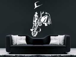 Saxophonist Wall Sticker - Jazz Saxophone Decal For Music Lovers Unique Art Decor - thumbnail 1